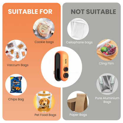 Seznik Handheld Portable Sealing Machine for Food Packets -  Snacks, Chips, Fresh Storage - Mini Sealing Machine, 1 YEAR Warranty (White)