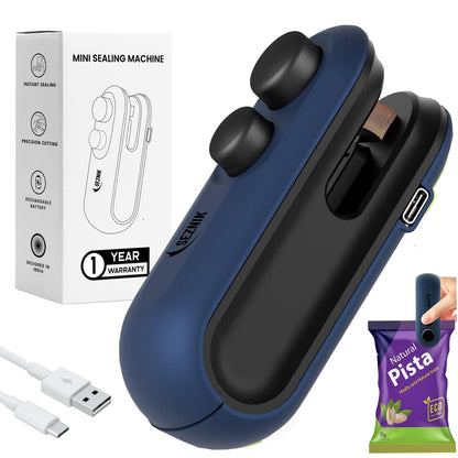 Seznik Handheld Portable Sealing Machine for Food Packets -  Snacks, Chips, Fresh Storage - Mini Sealing Machine, 1 YEAR Warranty (White)