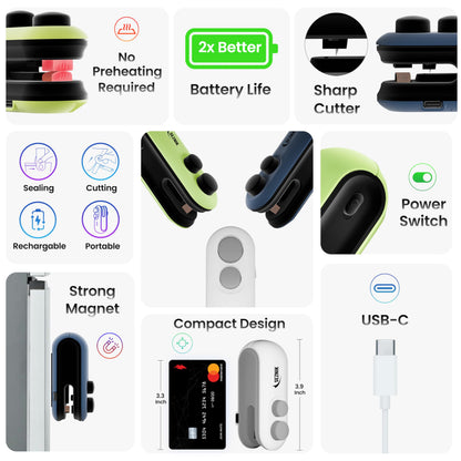 Seznik Handheld Portable Sealing Machine for Food Packets -  Snacks, Chips, Fresh Storage - Mini Sealing Machine, 1 YEAR Warranty (White)