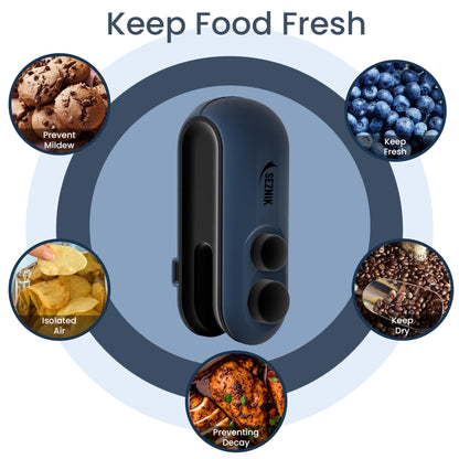 Seznik Handheld Portable Sealing Machine for Food Packets -  Snacks, Chips, Fresh Storage - Mini Sealing Machine, 1 YEAR Warranty (White)